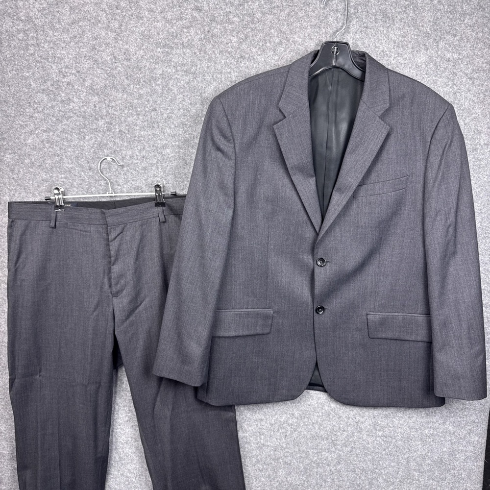 Banana Republic Mens Wool Suit 42S Blazer 36/32 Tailored Pants Charcoal Gray